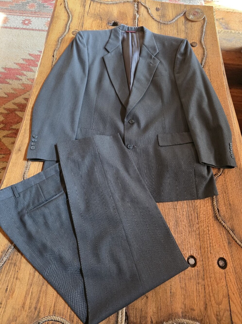 Hart Schaffner Marx Men's Dark Gray Two-Piece Suit 44